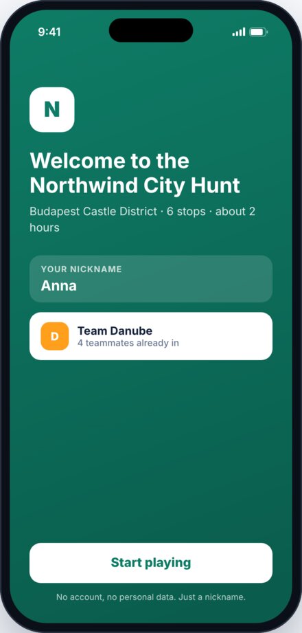 App design: joining the event with a nickname and a team